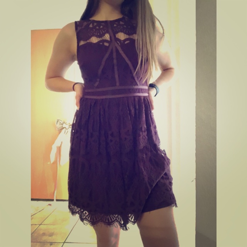 Lace purple dress